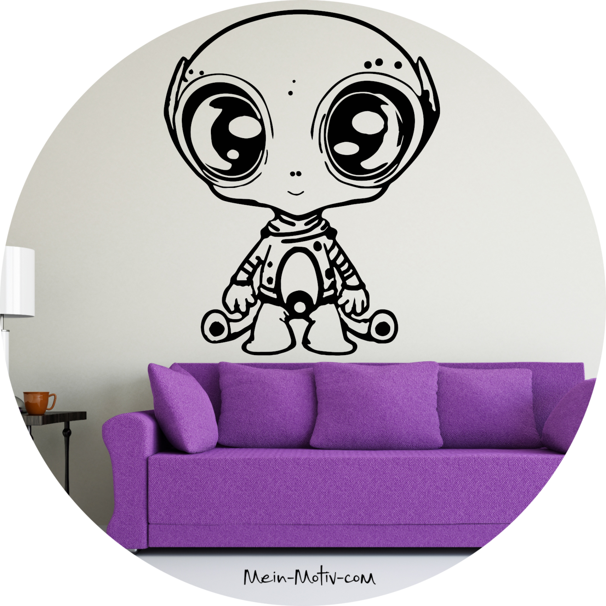 Wandtattoo 46222 Alien Cartoonstyle